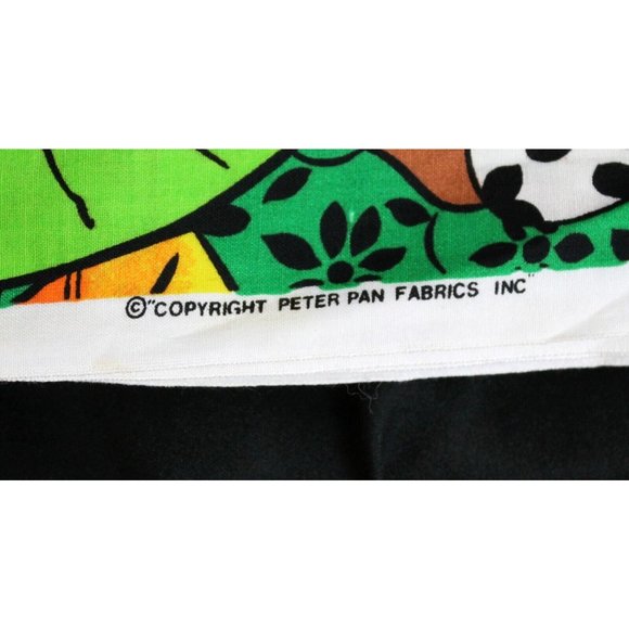 Vtg BTY Colorful Hawaiian Polynesian Leaves Women Tropical Tiki Fabric Peter Pan - Picture 3 of 3